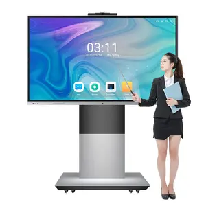 65 inch Interactive Flat Panel Display with Wall Mount Kits 4K, 20-Point Multi-Touch, RJ45, VGA, Dual Styluses