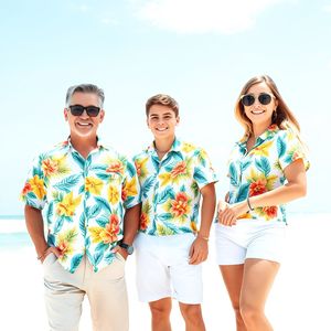 カスタマイズされたメンズハワイアンシャツトロピカルパームリーフプリント半袖夏シャツカスタム昇華シャツ - Product Image 6