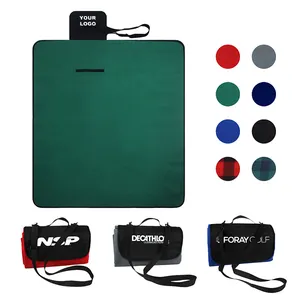 Promotion tapis de pique-nique écologique en gros Logo personnalisé couverture de voyage imperméable avec bandoulière polaire pour toutes les couleurs