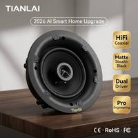 Penguat Dinding Pintar dengan Layar Sentuh dan Speaker Plafon Koaksial Bluetooth WiFi Sistem Musik Multi-ruangan untuk Rumah