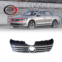CZJF Kit de carrosserie Grille de pare-chocs avant Couvercle de phare antibrouillard pour Volkswagen Passat 2012 2013 2014 2015 Support de radiateur de pare-chocs