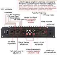 Fabricant professionnel d'amplificateurs audio de voiture 12V 7900W classe A 4 canaux, en alliage d'aluminium, avec crossover, compatible avec les autoradios.