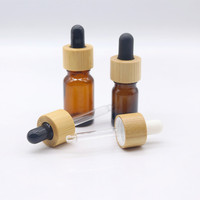 Botol cairan foundation, botol serum kaca Losion kemasan kosmetik amber, tutup bambu 5ml 10ml 15ml 20ml 30ml 50ml 100ml