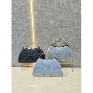 Вечерняя сумочка-клатч для женщин, блестящая сумочка с цепочкой из страз для свадьбы и вечеринки - Product Image 2