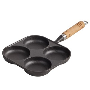 Poêle à petit-déjeuner <span class=keywords><strong>en</strong></span> <span class=keywords><strong>fonte</strong></span> à 4 trous, poêle à œufs, poêle à crêpes, poêle multi-trous pour cuisinière à gaz et <span class=keywords><strong>induction</strong></span>, cuisine domestique - Product Image 5