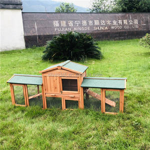 SDR003-D en bois lapin <span class=keywords><strong>clapier</strong></span> lapin Cage parc pour animaux de compagnie enceinte de maison avec boîtes de course double face - Product Image 3