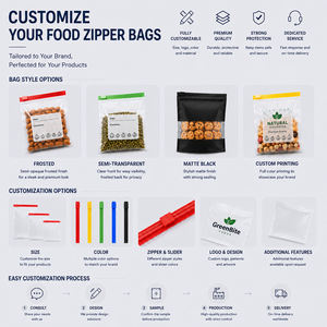 Sacs de conservation pour réfrigérateur à fermeture éclair, spécialisés pour la congélation et la conservation des aliments, de qualité alimentaire, réutilisables, avec fermeture hermétique - Product Image 4