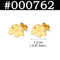 Pendientes de 1.2CM con Flores de Hibisco Hawaianas de Guam para Mujer, Joyería de Frangipani de Puerto Rico y Guadalupe, Acero Inoxidable # 000762