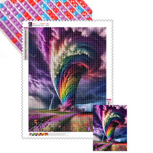 5dDIYダイヤモンド絵画風景レインボートルネードDIY30 * 40cmカスタム写真ダイヤモンド絵画大人 - Product Image 1