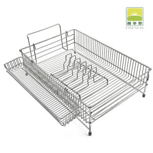 Étagère de rangement et d'organisation de cuisine avec panier égouttoir à vaisselle en acier inoxydable, support pour planches à découper et ustensiles de cuisine - Product Image 4