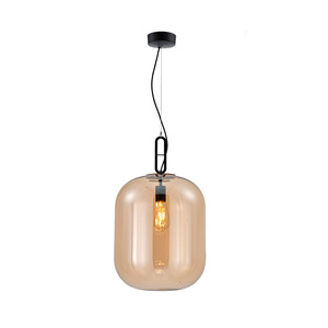 Mode lustre <span class=keywords><strong>suspension</strong></span> lampe globe fumée ambre <span class=keywords><strong>verre</strong></span> pendentif lumière pour restaurant ou café - Product Image 1