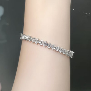 Pulsera de Diamantes Cultivados en Laboratorio de Oro Blanco de 18K con Diseño Irregular y Efecto Iced Out, de Moda, para Mujer, Joyería Fina de Diseñador, Venta al por Mayor - Product Image 5