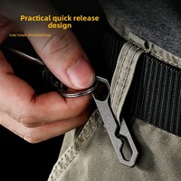 Porte-clés en métal en alliage de titane minimaliste avec ceinture à dégagement rapide pour accessoire de mode EDC sans ressort à boucle