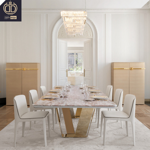 Tavolo da Pranzo DIRANI di Lusso Moderno in Marmo a 6 Posti per Cucina, Sala, Eventi Commerciali e Ospitalità - Product Image 1