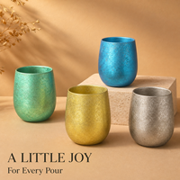 Tasse en titane avec finition cristal colorée pour thé, café, bureau et activités de plein air – Logo personnalisé, vente en gros pour marque privée et en vrac