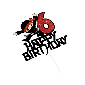 Tema freccette Boy <span class=keywords><strong>6</strong></span> HAPPY BIRTHDAY Glitter carta Cake Topper forniture decorazione per festa di compleanno <span class=keywords><strong>6</strong></span> - Product Image 5