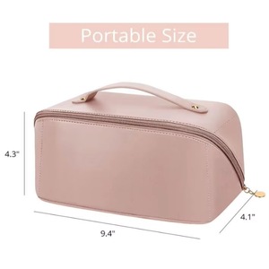 Bolsa de Maquillaje de Muestra Gratuita para Mujer, Neceser Portátil de Cuero Impermeable, Bolsa de Cosméticos Mejorada con Abertura Grande, Asa y - Product Image 3