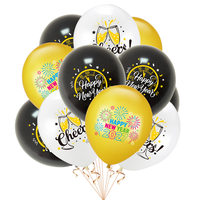 Décorations de fête du Nouvel An 2027, ballons du Nouvel An, arrangement de scène du réveillon du Nouvel An, ballons en latex