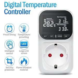 Digital Temperature Controller Socket Thermostat EU <b>Plug</b> 220V With <b>Timer</b> Switch Heating Cooling For Refrigerator Aquaculture - Product Image 2