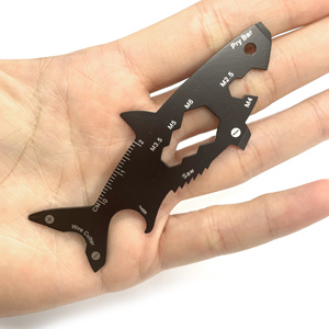 <strong>Promotional</strong> Gift Card Stainless Steel Shark Shaped Multitool <strong>Keychain</strong> <strong>Custom</strong> Metal <strong>Key</strong> <strong>Chains</strong> - Product Image 2
