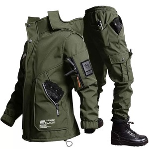 Ensemble <span class=keywords><strong>de</strong></span> vêtements décontractés d'extérieur, doublé <span class=keywords><strong>de</strong></span> polaire et épaissi, vêtements d'hiver décontractés, <span class=keywords><strong>veste</strong></span> et pantalon <span class=keywords><strong>en</strong></span> velours imperméables pour hommes - Product Image 2
