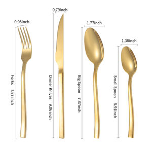 Juego de Cubiertos de Acero Inoxidable Oro Satinado Bestek 4 PIEZAS para Boda Cubiertos Dorados - Product Image 2