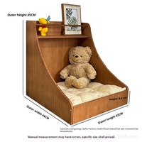 Lit pour chien en bois massif danois simple et écologique, style classique de luxe pour salon, pour petites races, avec fermeture à boutons