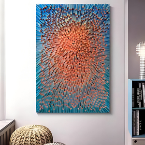 Arte Geométrico <span class=keywords><strong>3D</strong></span> de Madera para Pared, Tallado a Mano, Decoración Artística, Decoración de Pared de Madera - Product Image 4