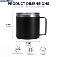 Lot de 40 tasses à café isothermes en acier inoxydable de 400 ml au design classique avec poignée, vierges et gravables au laser, cadeau personnalisé
