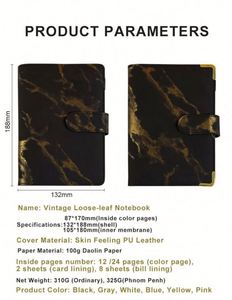 Wholesale Pu Leather <b>Notebook</b> A4 Budget Binder Planner With Cash Envelopes Budget Sheet <b>Set</b> - Product Image 4