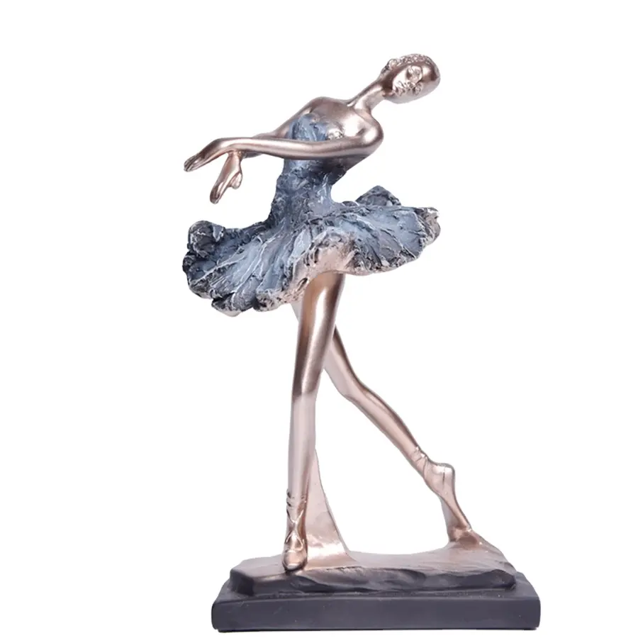 Toptan dansçı figürinler özel reçine dans eden bayan bale dansçısı heykeli heykelcik