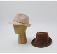 Chapeau Fedora à large bord en laine avec boucle de ceinture, chapeau Jazz pour hommes et femmes, chaud, style anglais, classique, rétro, unisexe, hiver