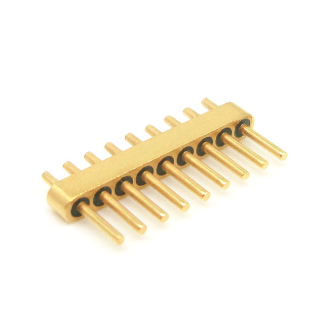 9-Pin 0.5mm Diameter 6mm Length Multi-pin Hermetic Glass-to-metal DC Feedthrough Connector Gold Plated Kovar Alloy 1000M