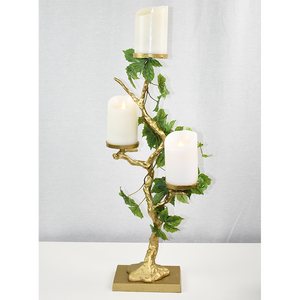 Décoration de mariage bougeoir en aluminium de haute qualité pour la décoration de la maison nouveauté bougeoir doré - Product Image 1