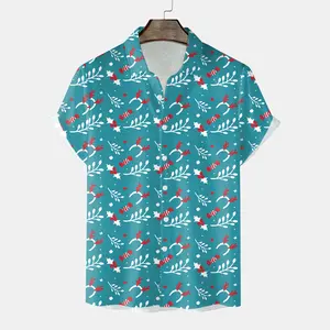 Short Sleeve Breathable Summer Blouse For Men Casual Oversized Men's Hawaiian Shirt Christmas Style Fashion Unisex Daily Wear
