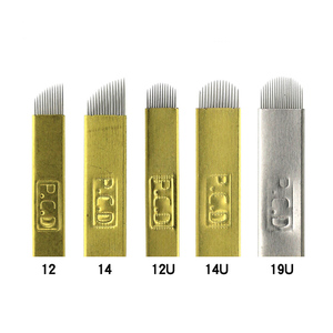 0,25mm en forma de U de agujas de tatuaje de <span class=keywords><strong>cejas</strong></span> maquillaje permanente Microblading hoja <span class=keywords><strong>para</strong></span> 3D Manual Microblading pigmentos - Product Image 1