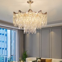 Lustre en cristal de chambre à coucher de restaurant d'hôtel de style de luxe léger français