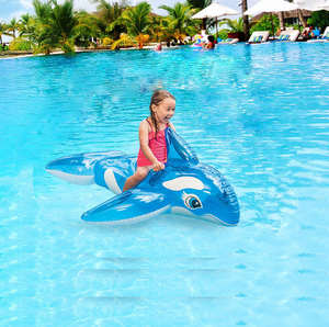 Bouée gonflable transparente Baleine Bleue MAKE WAVES pour enfants, 60x45 pouces, conforme aux normes UE et USA, à chevaucher – Meilleure vente - Product Image 5