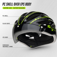 Casque de vélo personnalisé OEM PC EPS 18 aérations avec visière magnétique pour adulte unisexe, idéal pour la route