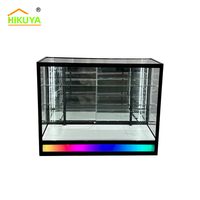 Vitrines de présentation en verre sur mesure HiKUYA avec éclairage LED coloré, cadre en aluminium, vitrines pour magasins de détail, magasins de tabac