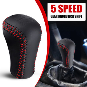 Cnspeed Car Gear <b>Shift</b> <b>Knob</b> 5 Speed Manual Leather Red Stitching Ergonomic Design for Toyota - Product Image 4