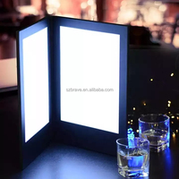 Boîte à lumière rétroéclairée pour Menu de Restaurant, boîte à lumière en cuir, couverture de Menu en cuir, livre de Menu rétroéclairé à LED