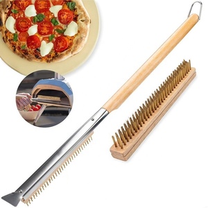 Manche en bois détachable résistant à la chaleur <span class=keywords><strong>four</strong></span> à <span class=keywords><strong>pizza</strong></span> pierre brosse grattoir accessoire pour <span class=keywords><strong>pizza</strong></span> cuisson et nettoyage outils à <span class=keywords><strong>pizza</strong></span> - Product Image 6