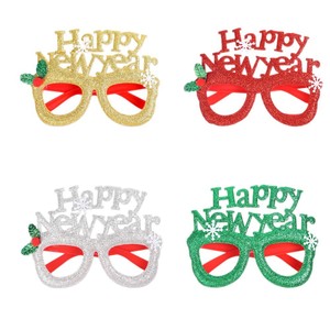Occhiali Decorativi in Plastica <span class=keywords><strong>per</strong></span> Feste di Natale, Montature con Scritte 'Happy New Year' e Fiocchi di Neve - Product Image 5