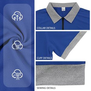 <span class=keywords><strong>Polo</strong></span> da uomo a maniche corte in stile europeo-americano, con mezza zip, in maglia waffle, a blocchi di colore, con risvolto, vestibilità ampia, <span class=keywords><strong>taglie</strong></span> <span class=keywords><strong>forti</strong></span> - Product Image 3