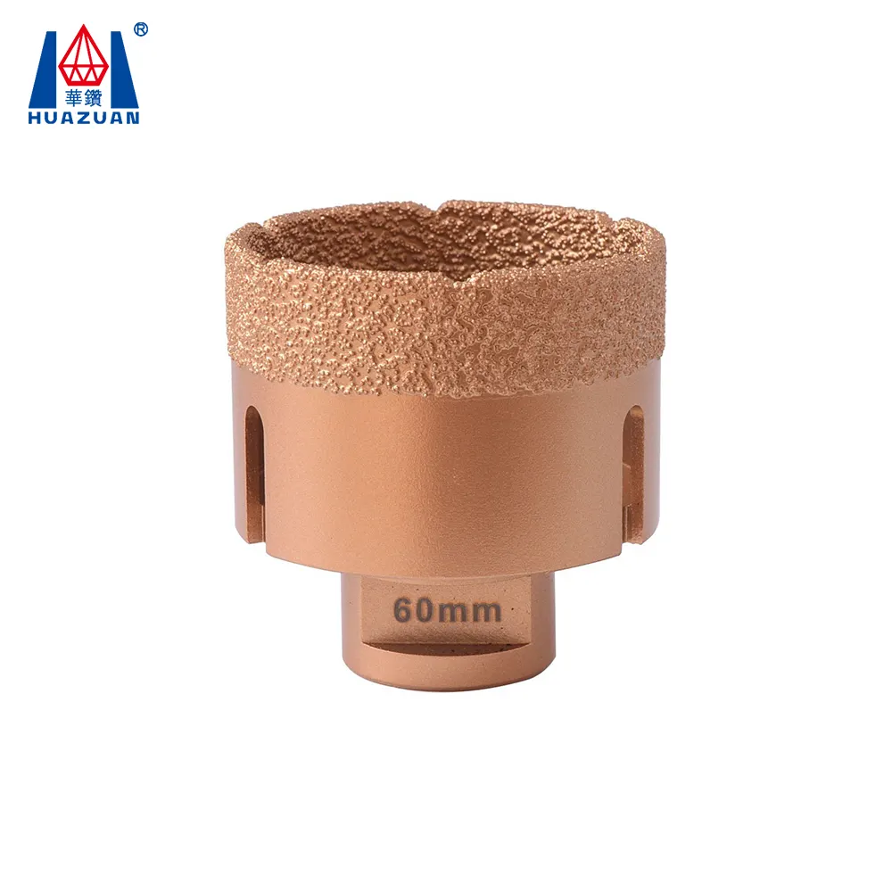 Vacuum brazed diamond hole saw core drill bit for marble porcelain dry drilling