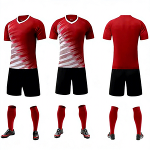 Camisetas de Fútbol Personalizadas con Logotipos para Hombre, 100% Poliéster, Transpirables, de Secado Rápido, Cuello en V, <span class=keywords><strong>Manga</strong></span> Corta, Tela Elástica, OEM - Product Image 2