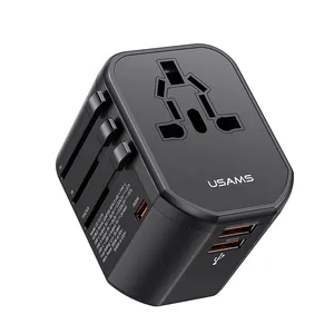 USAMS CC179 חדש רב פונקצית 20W נסיעות מתאם מהיר מטען Usb הכפול + סוג-C אוניברסלי Usb נסיעות מטען חכם תקע