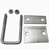 Collier de serrage carré en U galvanisé à chaud avec plaque en acier (mesure en pouces) pour fixation de poteaux, traverses et poutres