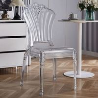 Chaise Napoléon en cristal transparent, chaise en acrylique légère et empilable de luxe pour hôtel, banquet, mariage, événement